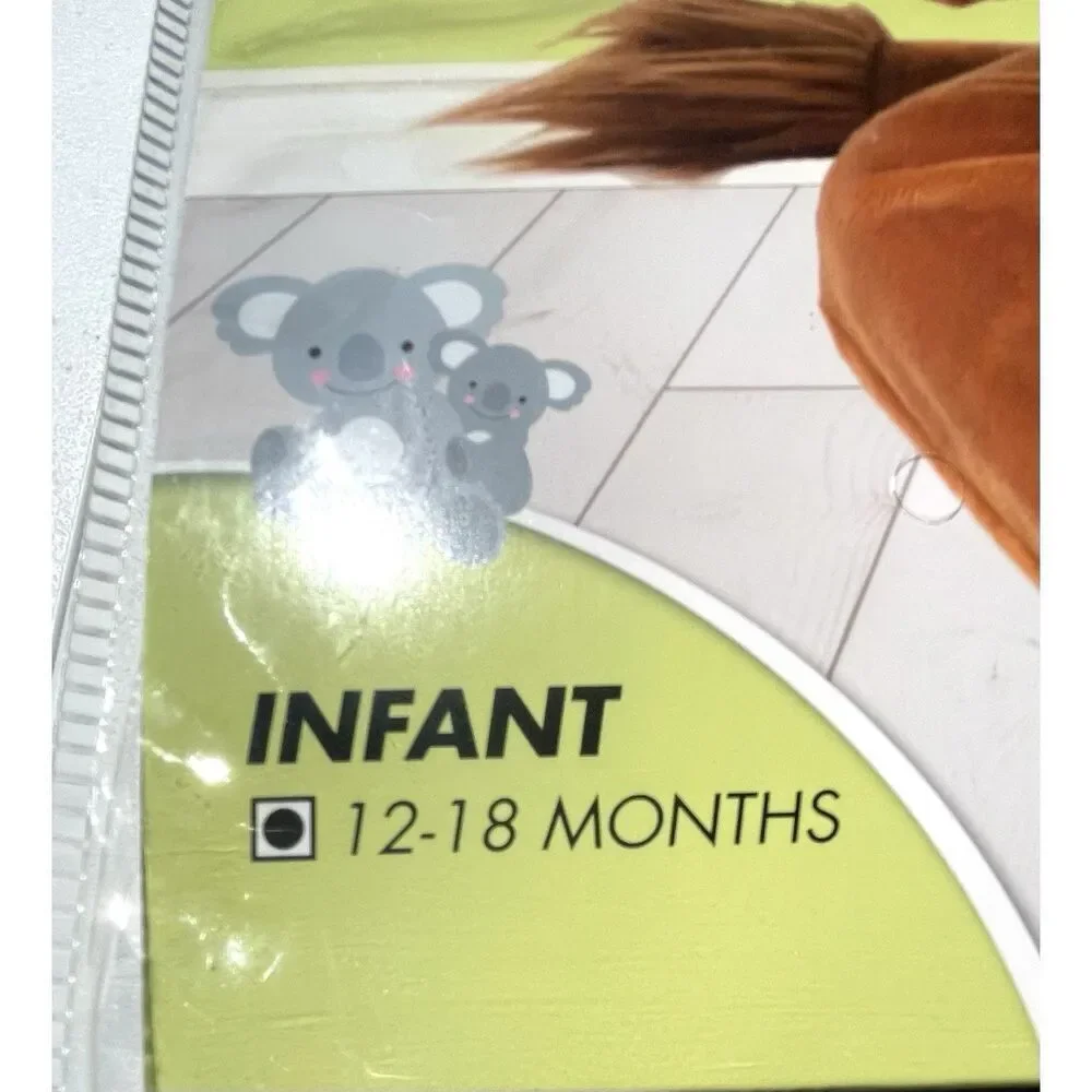 Spirit Halloween Lion Cub Infant Costume Plush Jumpsuit Hood Bib 12-18 Months - Picture 4 of 4